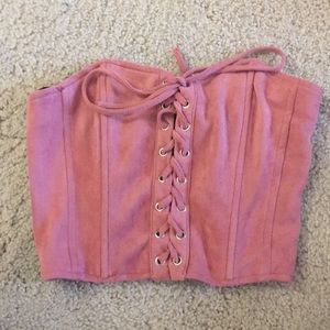 Baby pink corset top